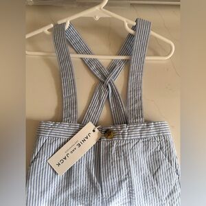 Janie and Jack Blue and White Striped Overalls